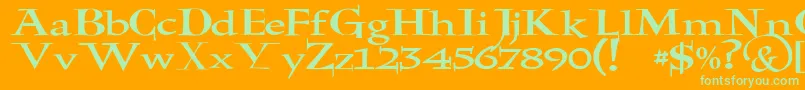 JmhHolyBible-Schriftart – Grüne Schriften auf orangefarbenem Hintergrund