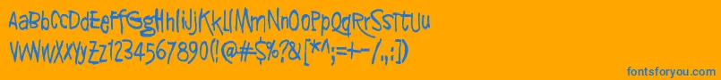 SyntinenIhminenOnKaunisIhminen Font – Blue Fonts on Orange Background