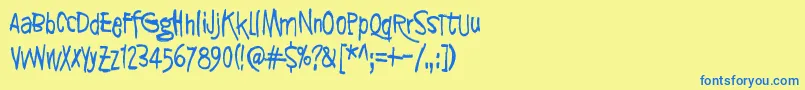 SyntinenIhminenOnKaunisIhminen Font – Blue Fonts on Yellow Background