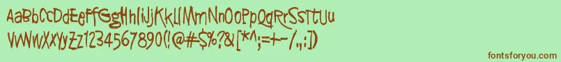 SyntinenIhminenOnKaunisIhminen Font – Brown Fonts on Green Background
