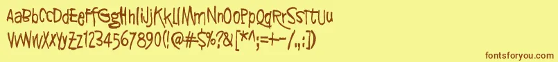 SyntinenIhminenOnKaunisIhminen Font – Brown Fonts on Yellow Background