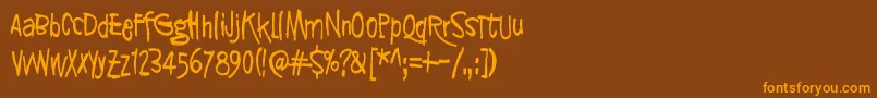 SyntinenIhminenOnKaunisIhminen Font – Orange Fonts on Brown Background