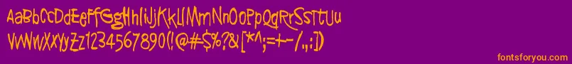 SyntinenIhminenOnKaunisIhminen Font – Orange Fonts on Purple Background