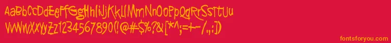 SyntinenIhminenOnKaunisIhminen Font – Orange Fonts on Red Background