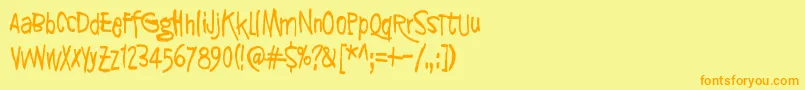 SyntinenIhminenOnKaunisIhminen Font – Orange Fonts on Yellow Background