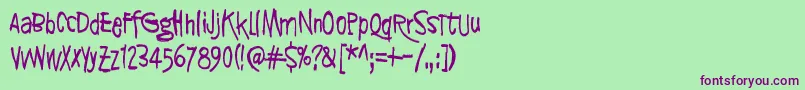 SyntinenIhminenOnKaunisIhminen Font – Purple Fonts on Green Background