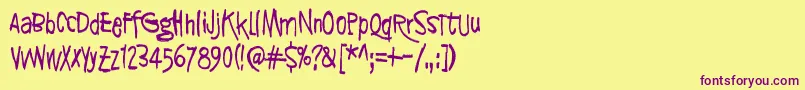 SyntinenIhminenOnKaunisIhminen Font – Purple Fonts on Yellow Background