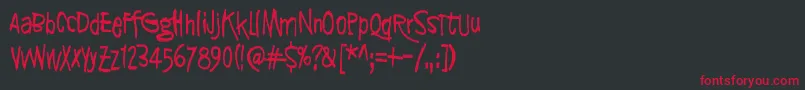 SyntinenIhminenOnKaunisIhminen Font – Red Fonts on Black Background