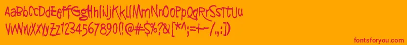 SyntinenIhminenOnKaunisIhminen Font – Red Fonts on Orange Background