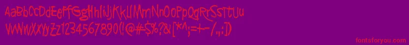 フォントSyntinenIhminenOnKaunisIhminen – 紫の背景に赤い文字