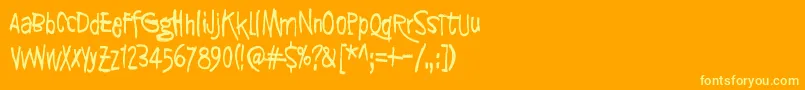 SyntinenIhminenOnKaunisIhminen Font – Yellow Fonts on Orange Background