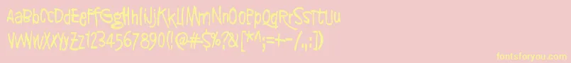 SyntinenIhminenOnKaunisIhminen Font – Yellow Fonts on Pink Background