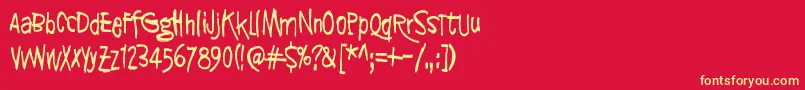 SyntinenIhminenOnKaunisIhminen Font – Yellow Fonts on Red Background