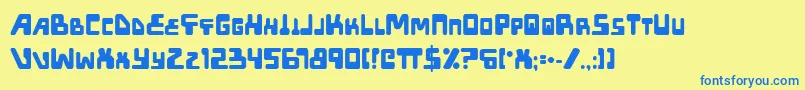 Xped ffy Font – Blue Fonts on Yellow Background