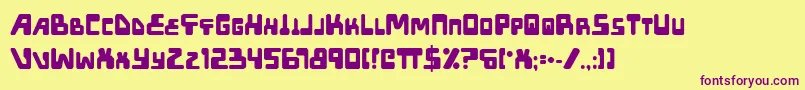 Xped ffy Font – Purple Fonts on Yellow Background