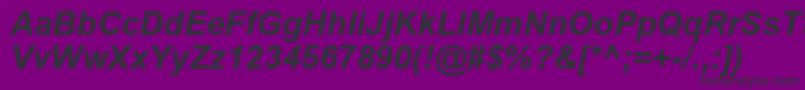 ArialРџРѕР»СѓР¶РёСЂРЅС‹Р№РљСѓСЂСЃРёРІ-fontti – mustat fontit violetilla taustalla