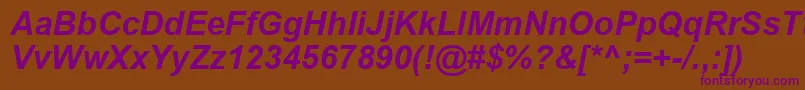 フォントArialРџРѕР»СѓР¶РёСЂРЅС‹Р№РљСѓСЂСЃРёРІ – 紫色のフォント、茶色の背景
