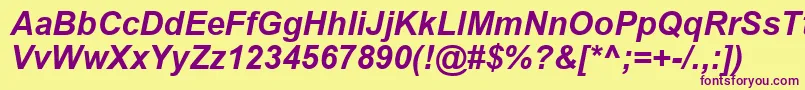 ArialРџРѕР»СѓР¶РёСЂРЅС‹Р№РљСѓСЂСЃРёРІ Font – Purple Fonts on Yellow Background
