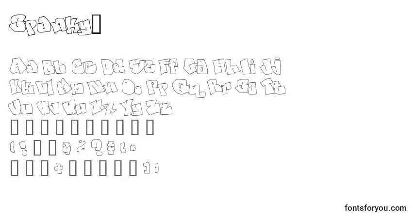 A fonte Spanky2 – alfabeto, números, caracteres especiais