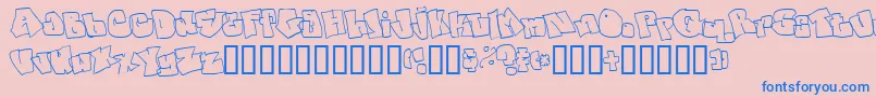 Spanky2 Font – Blue Fonts on Pink Background