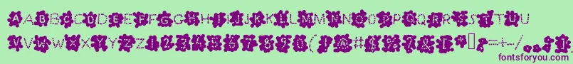 Splashblobsndots Font – Purple Fonts on Green Background