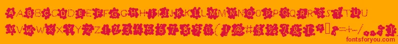 fuente Splashblobsndots – Fuentes Rojas Sobre Fondo Naranja
