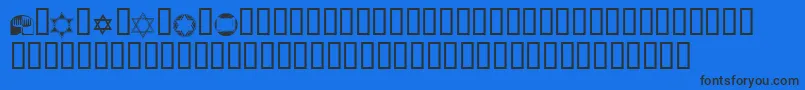 KrPassoverDings Font – Black Fonts on Blue Background