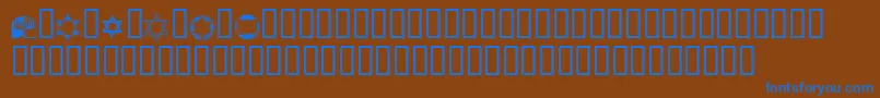 フォントKrPassoverDings – 茶色の背景に青い文字