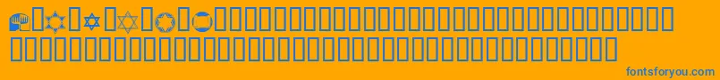 KrPassoverDings Font – Blue Fonts on Orange Background