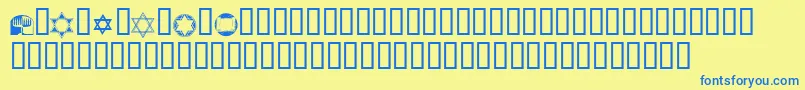 KrPassoverDings Font – Blue Fonts on Yellow Background
