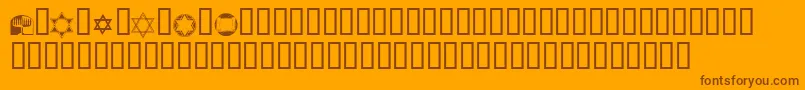 KrPassoverDings Font – Brown Fonts on Orange Background