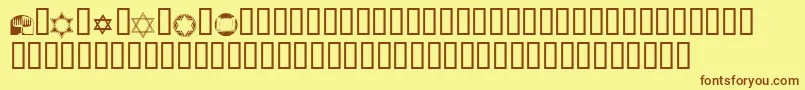 KrPassoverDings Font – Brown Fonts on Yellow Background