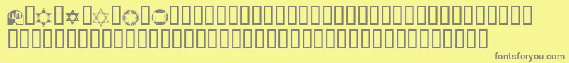 KrPassoverDings Font – Gray Fonts on Yellow Background