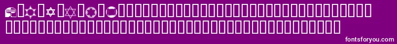 Fonte KrPassoverDings – fontes brancas em um fundo violeta