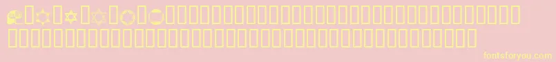 KrPassoverDings-Schriftart – Gelbe Schriften auf rosa Hintergrund