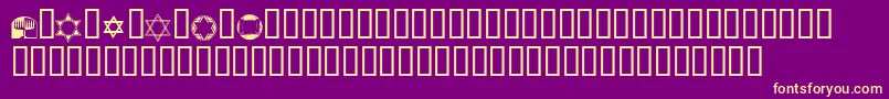 KrPassoverDings Font – Yellow Fonts on Purple Background