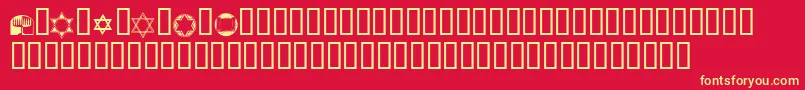 フォントKrPassoverDings – 黄色の文字、赤い背景