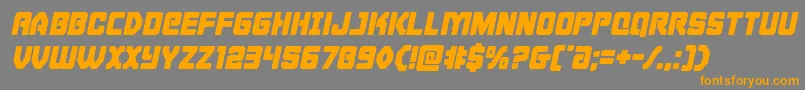 Weitere Informationen zur Cyborgroosterital-Schriftart Cyborgroosterital-Schriftart – Orangefarbene Schriften auf grauem Hintergrund