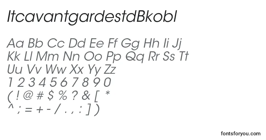 Шрифт ItcavantgardestdBkobl – алфавит, цифры, специальные символы