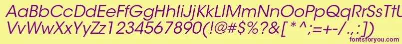 ItcavantgardestdBkobl Font – Purple Fonts on Yellow Background