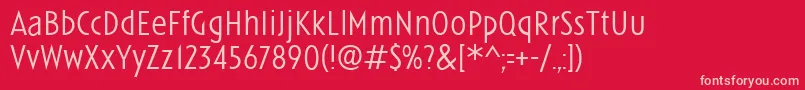 LinotypeSpitzLight Font – Pink Fonts on Red Background