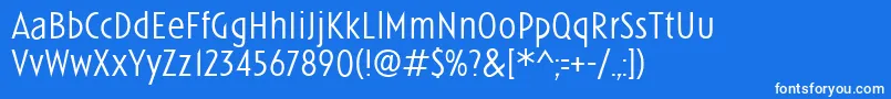 フォントLinotypeSpitzLight – 青い背景に白い文字