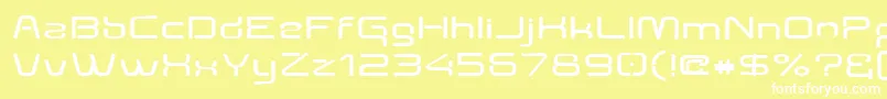Police Aunchantedexpandedbold – polices blanches sur fond jaune