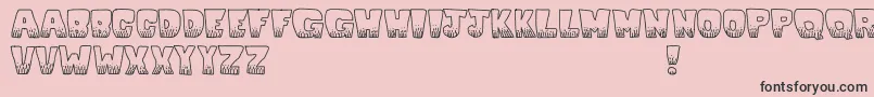 Kablooie-Schriftart – Schwarze Schriften auf rosa Hintergrund