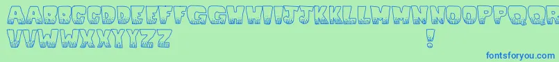Kablooie Font – Blue Fonts on Green Background