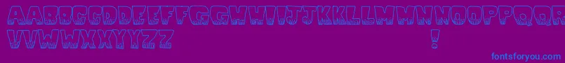 Kablooie-Schriftart – Blaue Schriften auf violettem Hintergrund