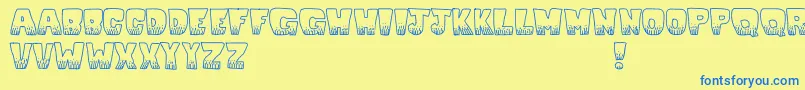 Kablooie Font – Blue Fonts on Yellow Background