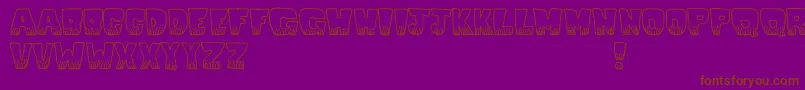 Kablooie Font – Brown Fonts on Purple Background
