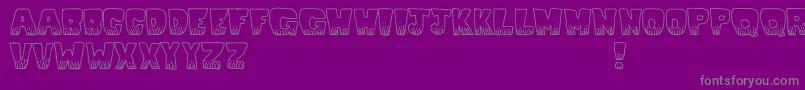 Kablooie-Schriftart – Graue Schriften auf violettem Hintergrund