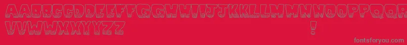 Kablooie Font – Gray Fonts on Red Background